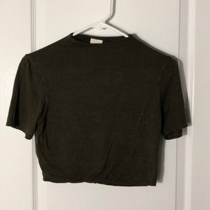 Army Green Crop Top